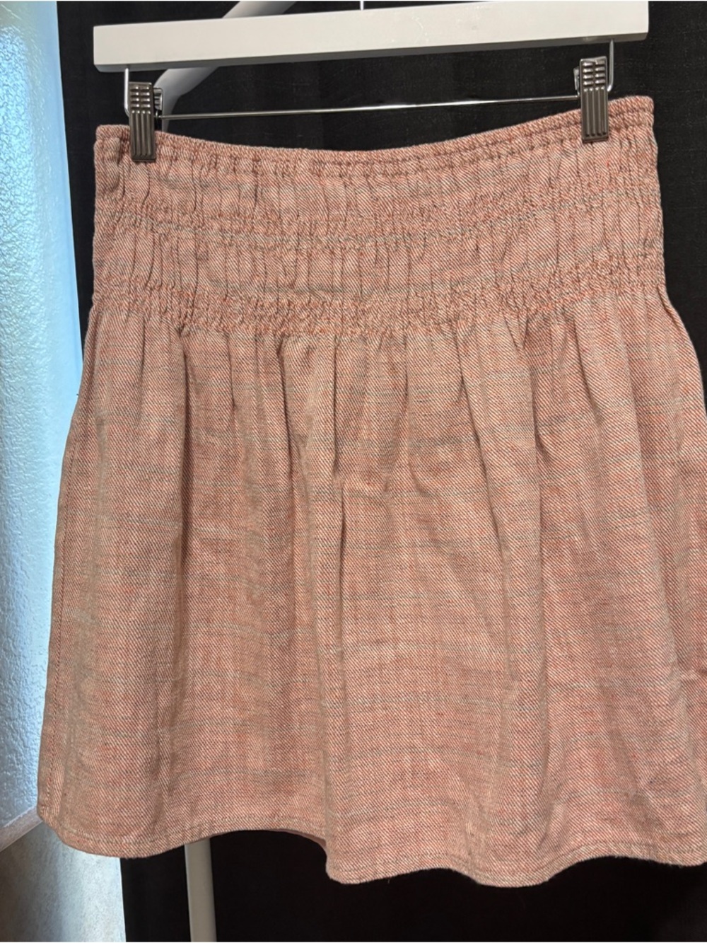 Current Air Pink Smocked Waist Circle Skirt